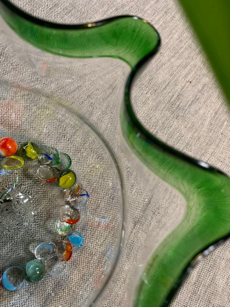 大正　レトロ　金魚鉢　美品　吹きガラス