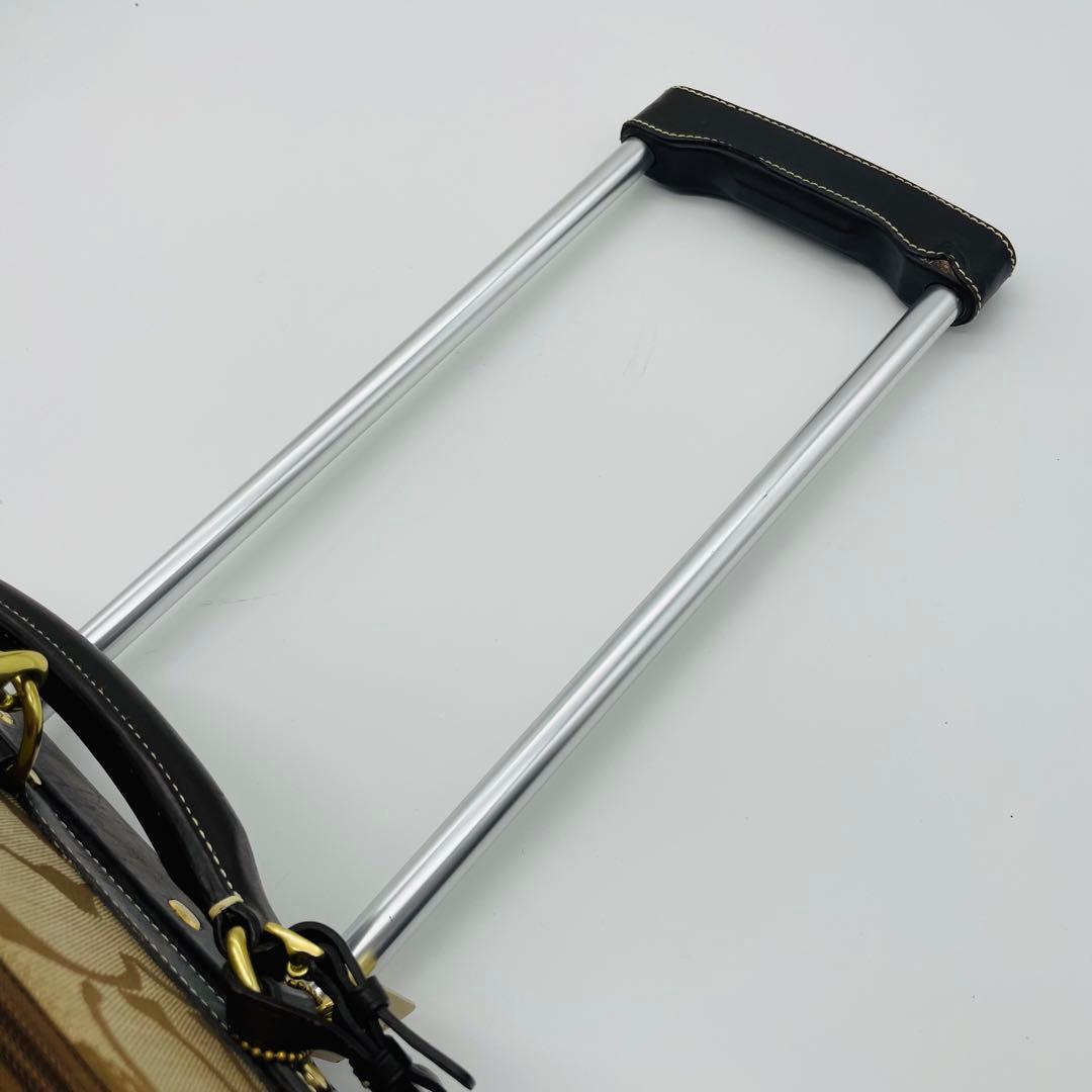 【美品】COACH コーチ　キャリーケース　ブラウン　シグネチャー　レザー