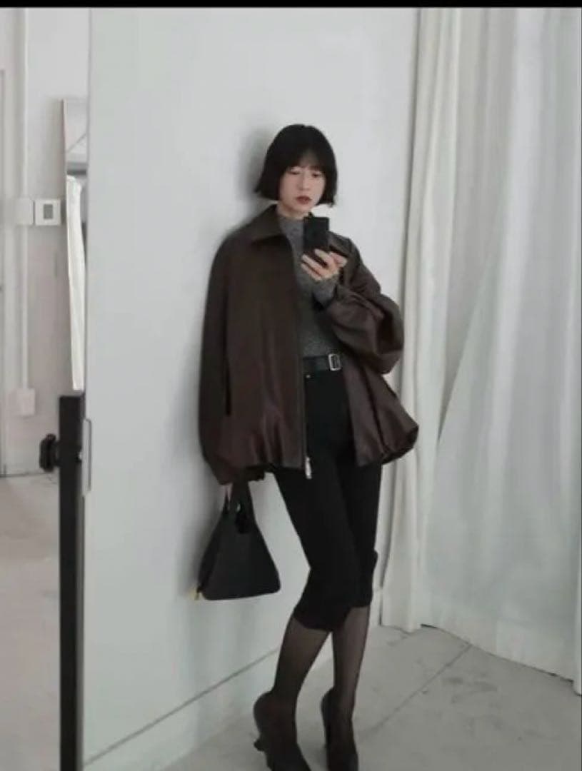 CLANE フェイクレザーオーバーサイズバルーンジャケット