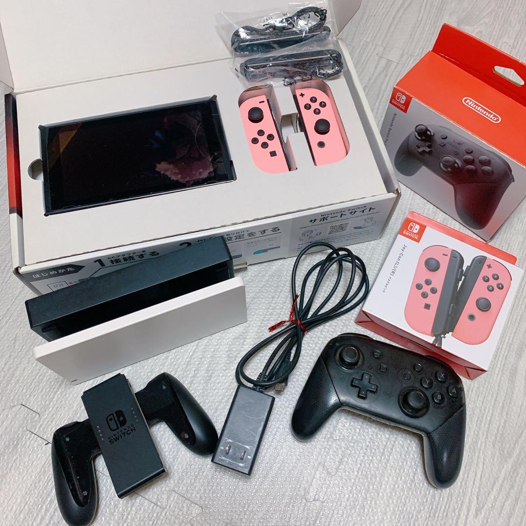 Switch 初代 箱・付属品有り Joy-Con パステルピンク★おまけ