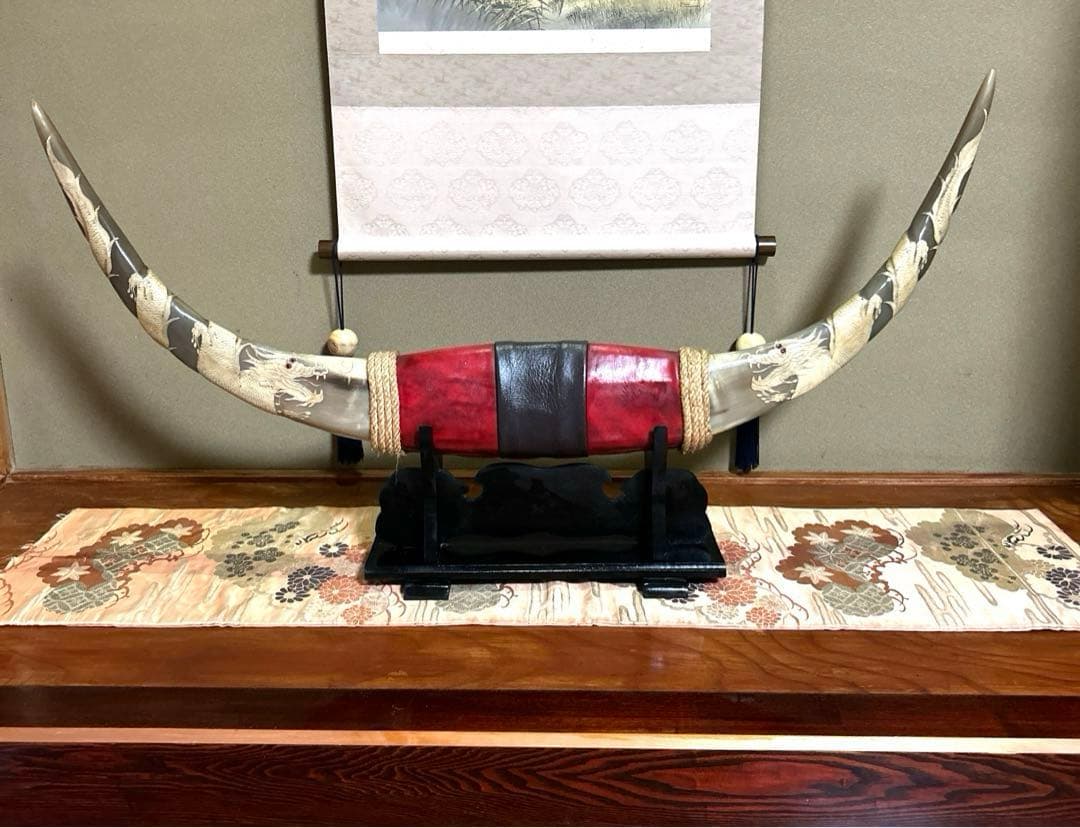水牛 角 龍　置物 インテリア　骨董品