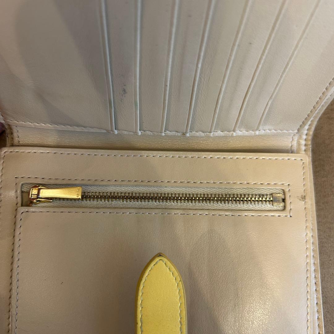 CELINE 二つ折り財布 ベージュ/イエロー