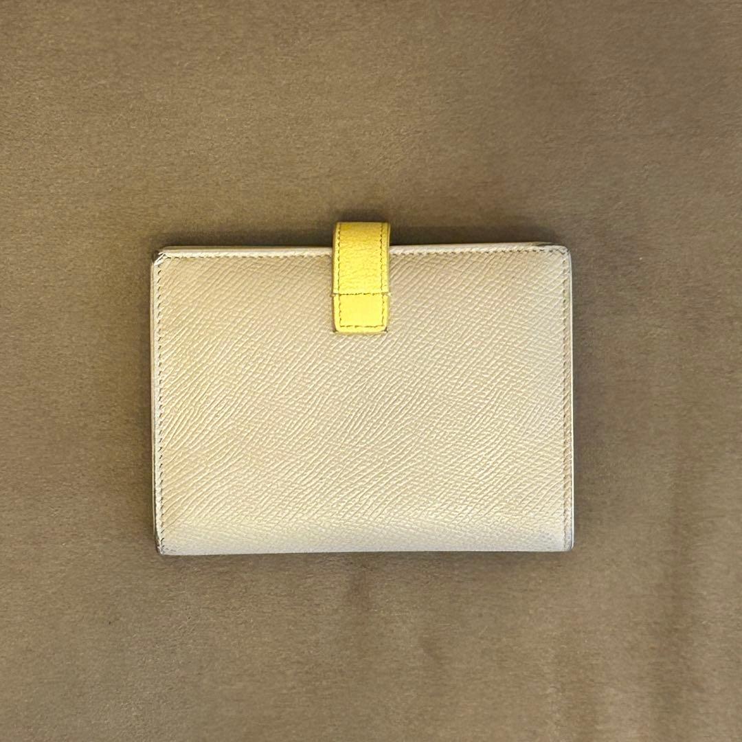CELINE 二つ折り財布 ベージュ/イエロー