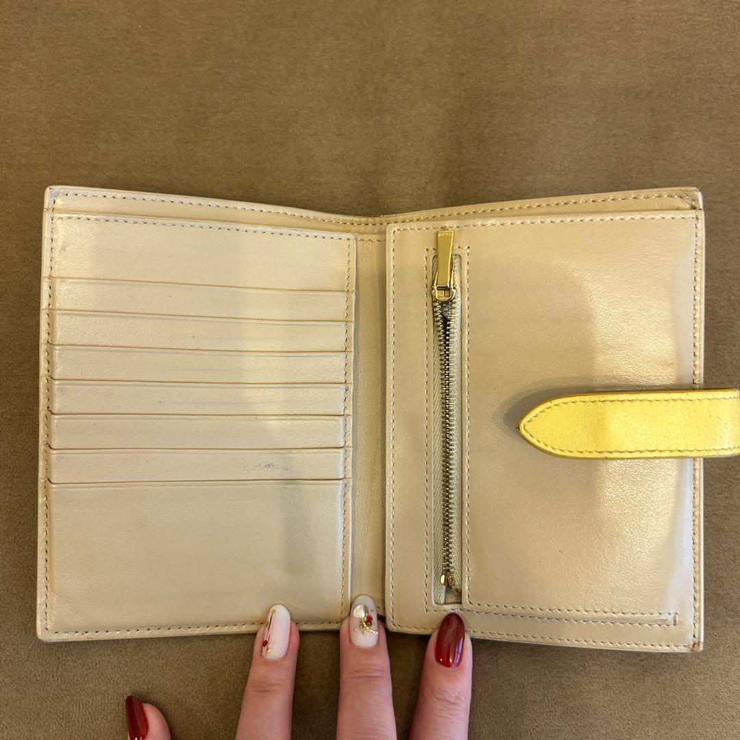 CELINE 二つ折り財布 ベージュ/イエロー