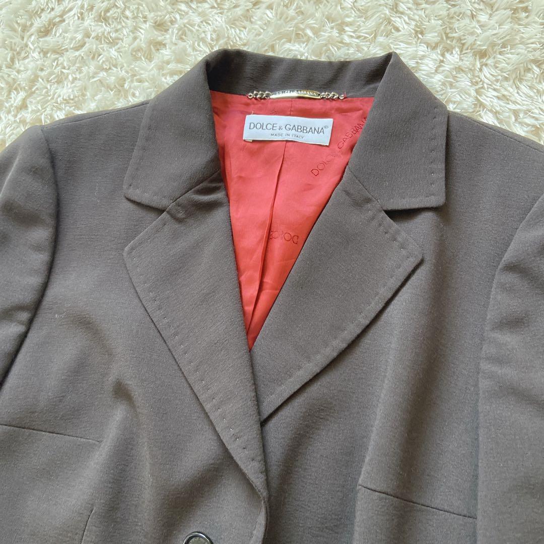 極美品　大きいサイズ42 ドルチェ&ガッバーナ　パンツスーツ　ストレッチ　茶色