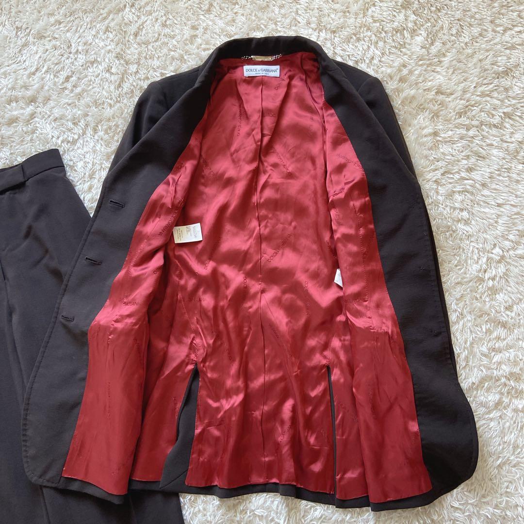 極美品　大きいサイズ42 ドルチェ&ガッバーナ　パンツスーツ　ストレッチ　茶色