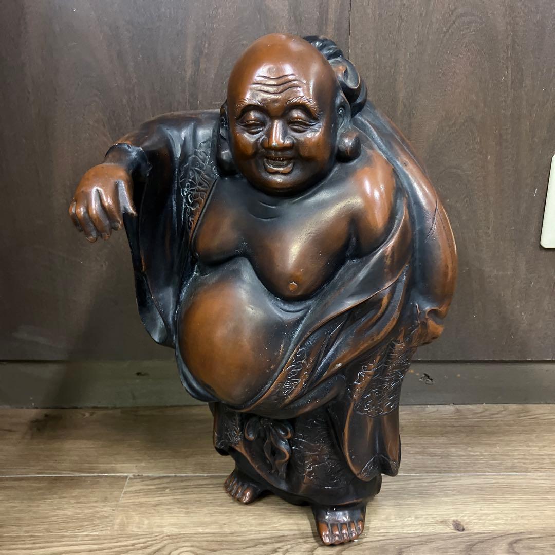 B-3 銅製 七福神 布袋様 置物 縁起物 開運 昭和レトロ 笑門来福 招福