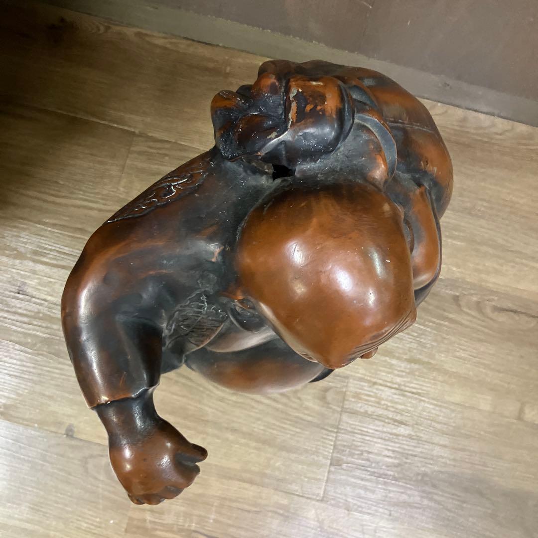 B-3 銅製 七福神 布袋様 置物 縁起物 開運 昭和レトロ 笑門来福 招福