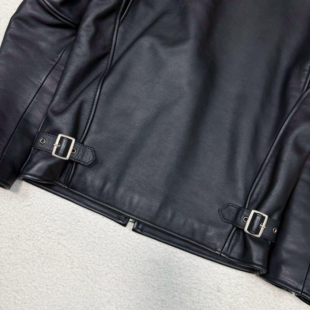 美品 CONTII ライダースジャケット シングル 本革 キルティング ブラック