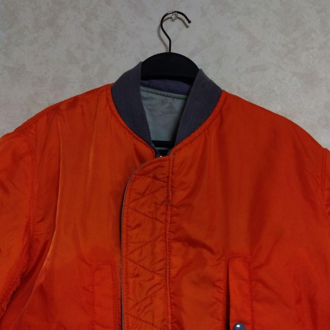 80s〜90s アルファ　MA-1 アメリカ製　シルバーグレー　サイズS