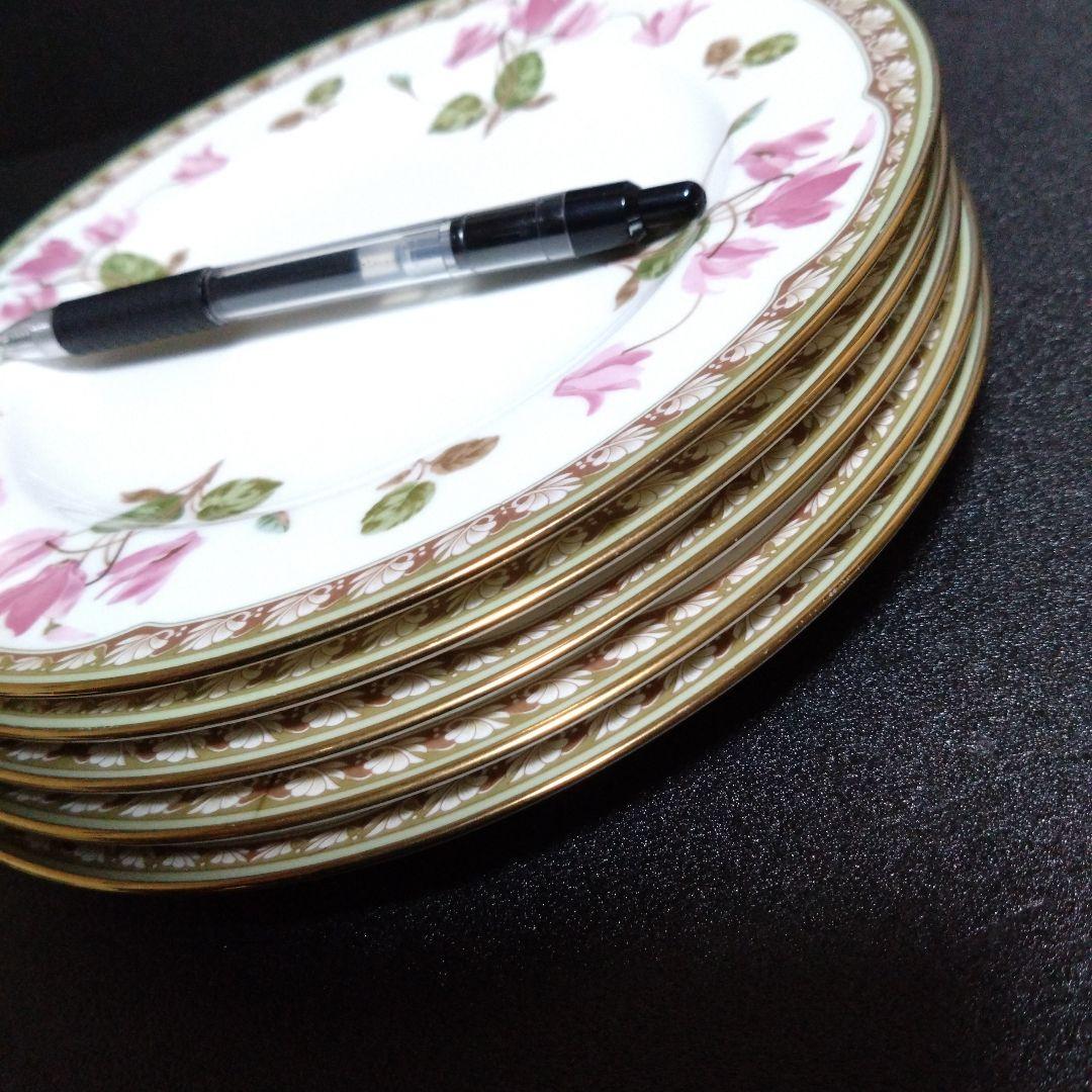 ノリタケ21cmプレート5枚 シクラメンタッチ レストラン