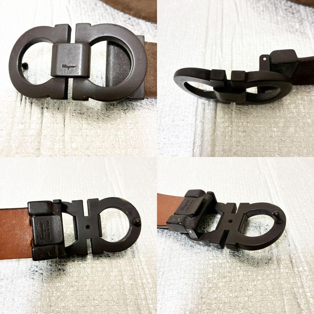 サルヴァトーレフェラガモ ベルト　ダブルガンチーニ　ダークブラウン系