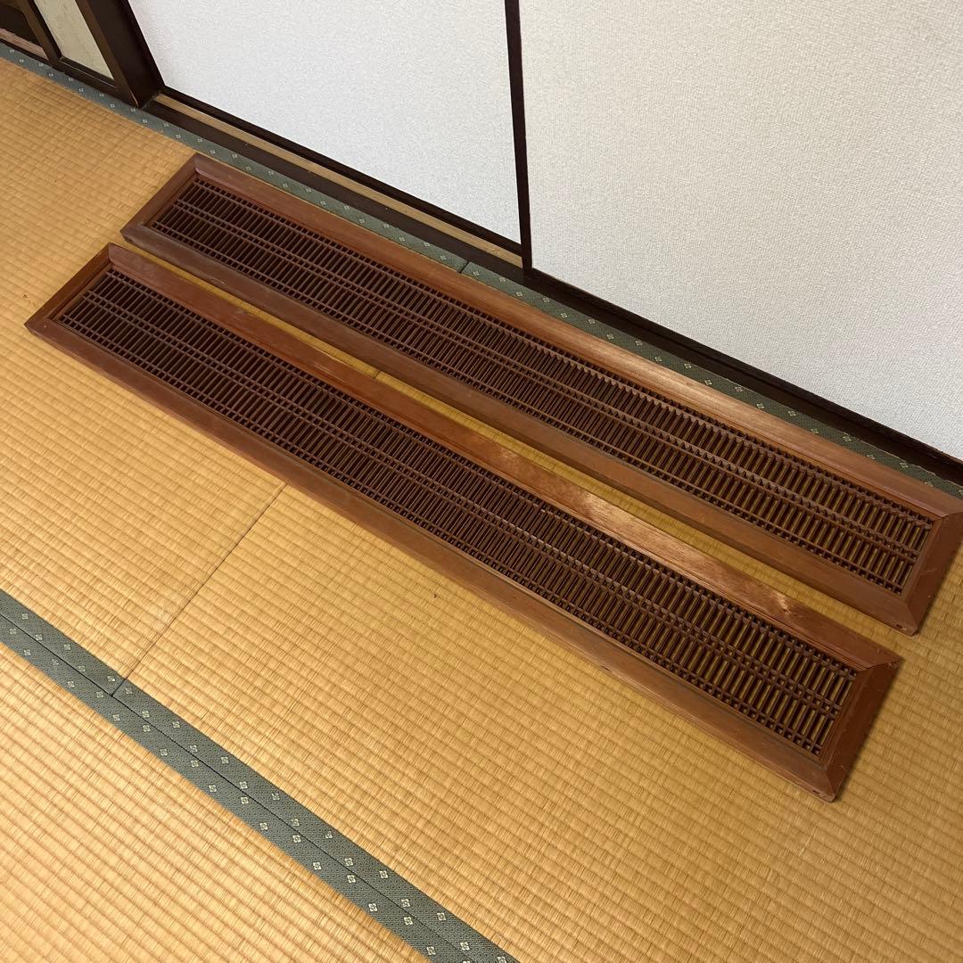 組子細工　木製欄間　建具 らんま 明り取り古民家 オブジェ レトロ 2枚 ③