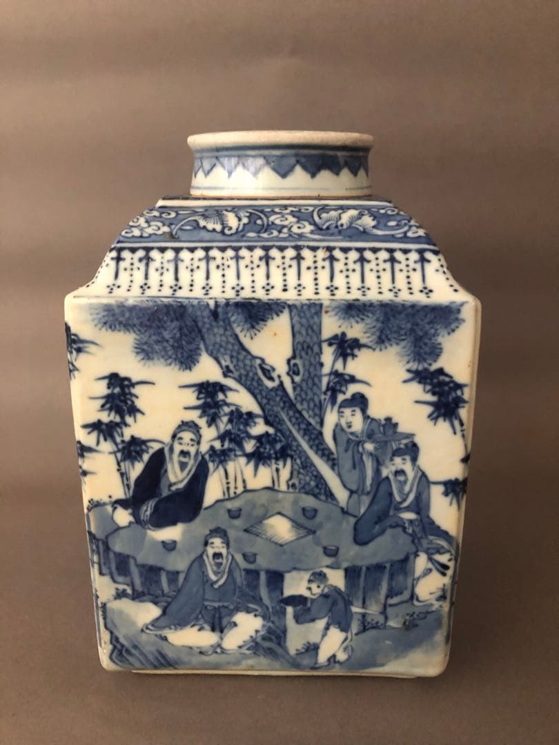 中国骨董古美術　青花茶壺　宣徳年製　アンティーク