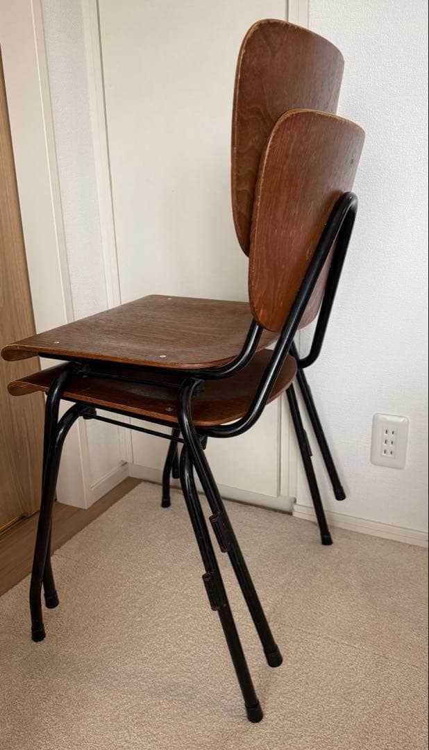 【ヴィンテージ】椅子2脚　ダイニングチェアスクールチェア