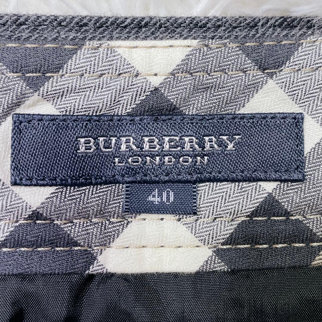 美品✨ バーバリーロンドン ウール トレンチスカート プリーツ 40 グレー