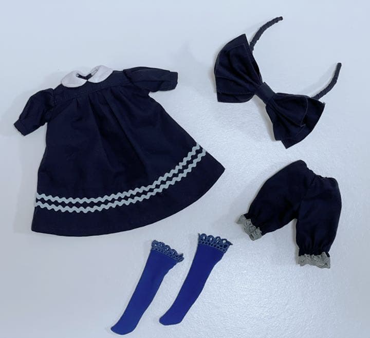 ネイビーワンピース４点セット　ブライス　服　アウトフィット