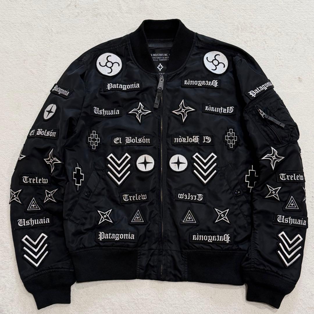 マルセロバーロン×アルファ　MA-1　ボンバージャケット　ワッペン　ブラック　L