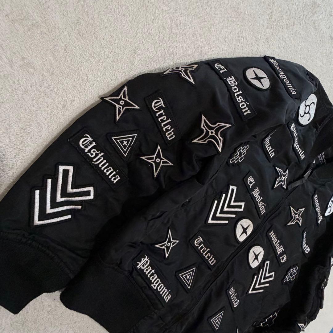 マルセロバーロン×アルファ　MA-1　ボンバージャケット　ワッペン　ブラック　L