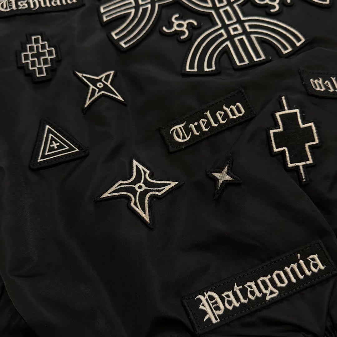 マルセロバーロン×アルファ　MA-1　ボンバージャケット　ワッペン　ブラック　L