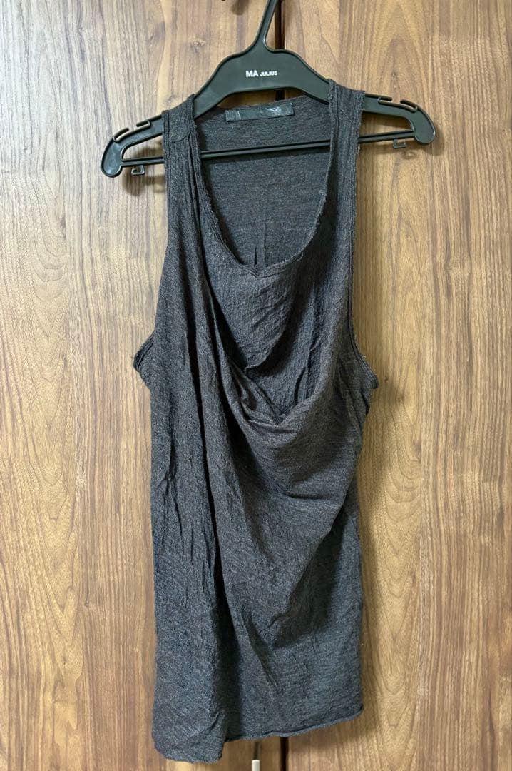 JULIUS ユリウス ディストーテッドタンクトップ 1 WOOL SILK