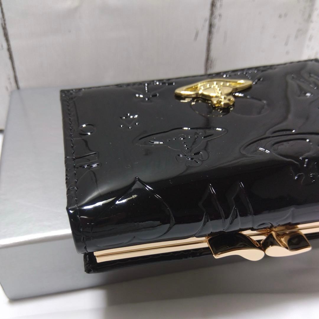 【ショッパー付き】VivienneWestwood♡三つ折財布♡エナメルブラック