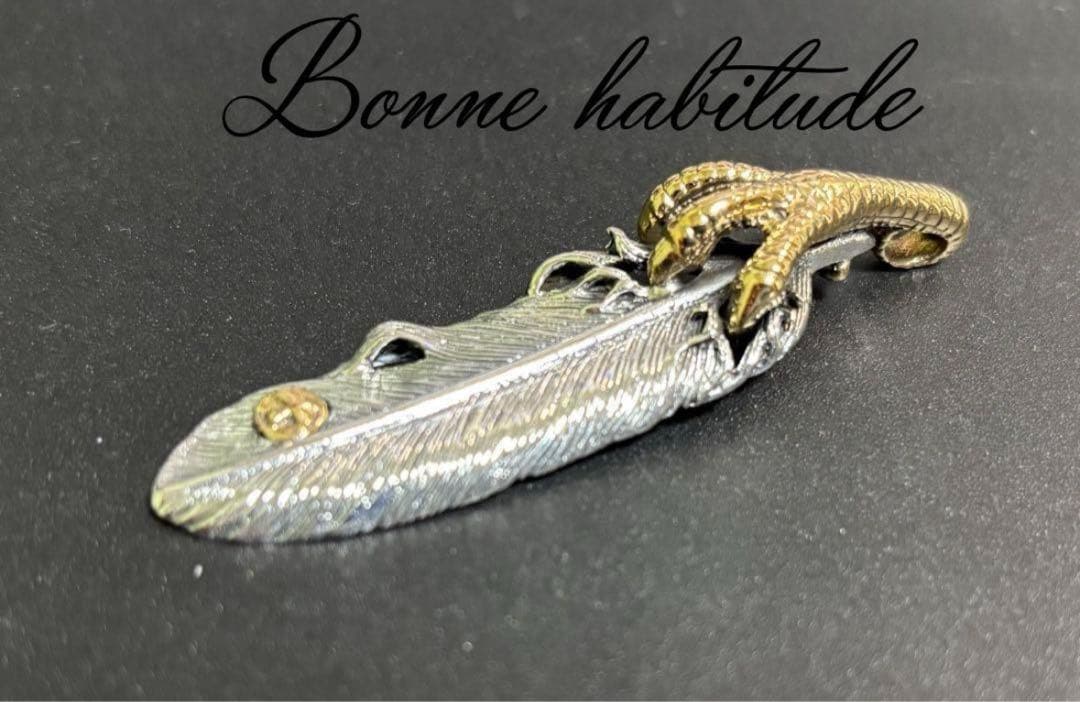 silver925 ペンダントトップ　フェザー イーグル ゴールド シルバー