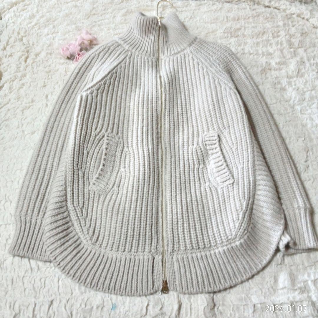 雑誌掲載　鈴木保奈美さん着用　美品　ヘルノ　異素材　ダウン　ニット　コート