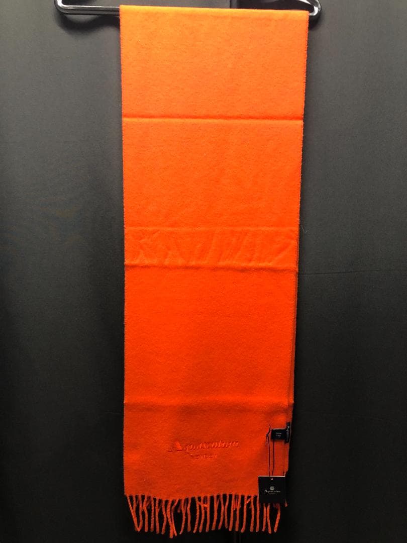 新品★Aquascutum　ウールマフラー　オレンジ