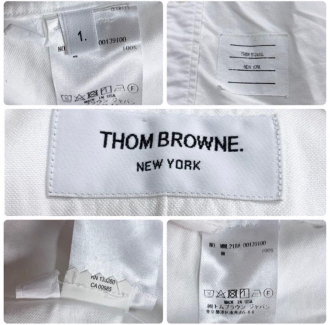 美品 トムブラウン 白シャツ トリコロール オックスフォード 長袖 定番