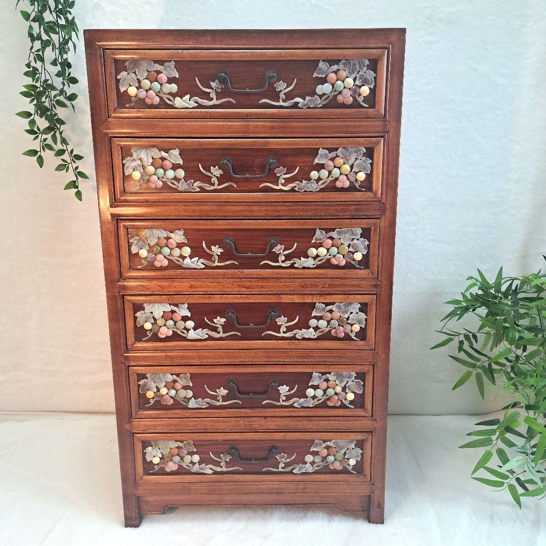美術品 　希少　石細工　中国　 チェスト　工芸品　箪笥 骨董　アンティーク