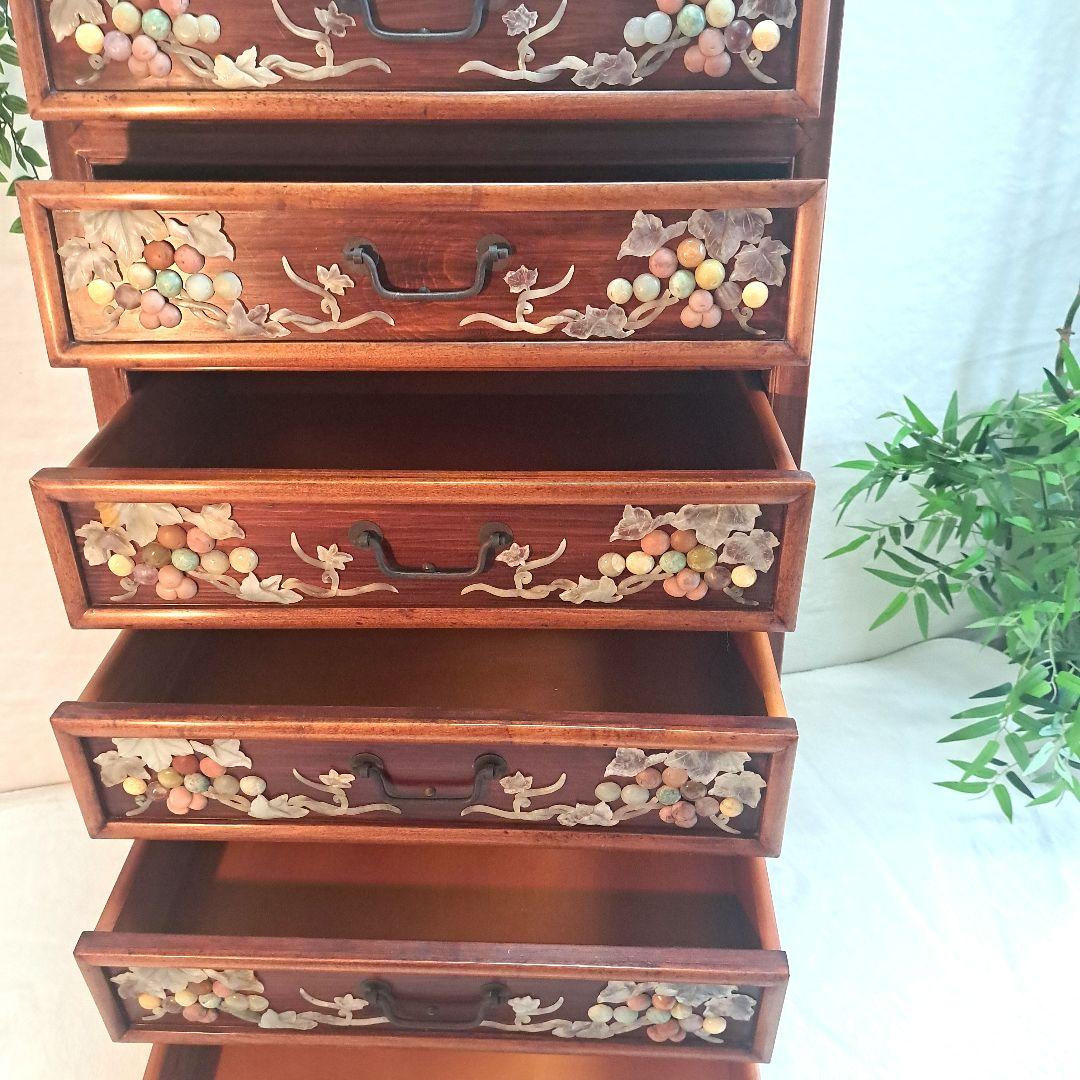 美術品 　希少　石細工　中国　 チェスト　工芸品　箪笥 骨董　アンティーク