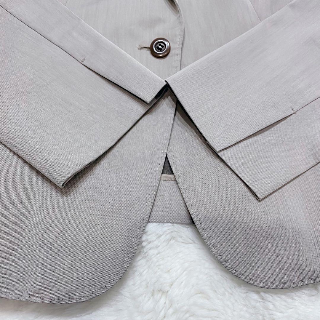 【大きいサイズ】組曲 ストレッチパンツスーツ セットアップ グレージュ