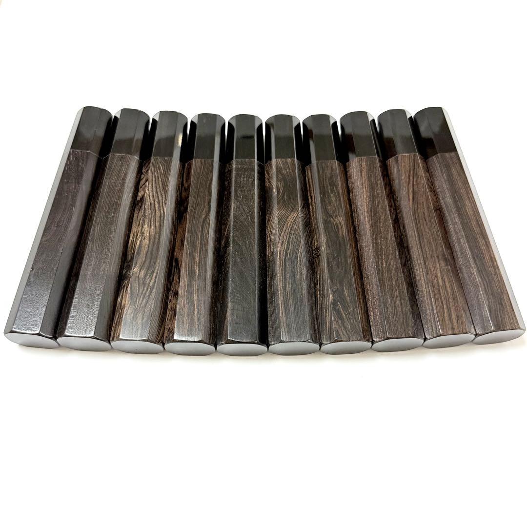 10本セット 黒水牛角 柳刃270 黒檀八角柄 柳刃9寸 手作り 包丁柄