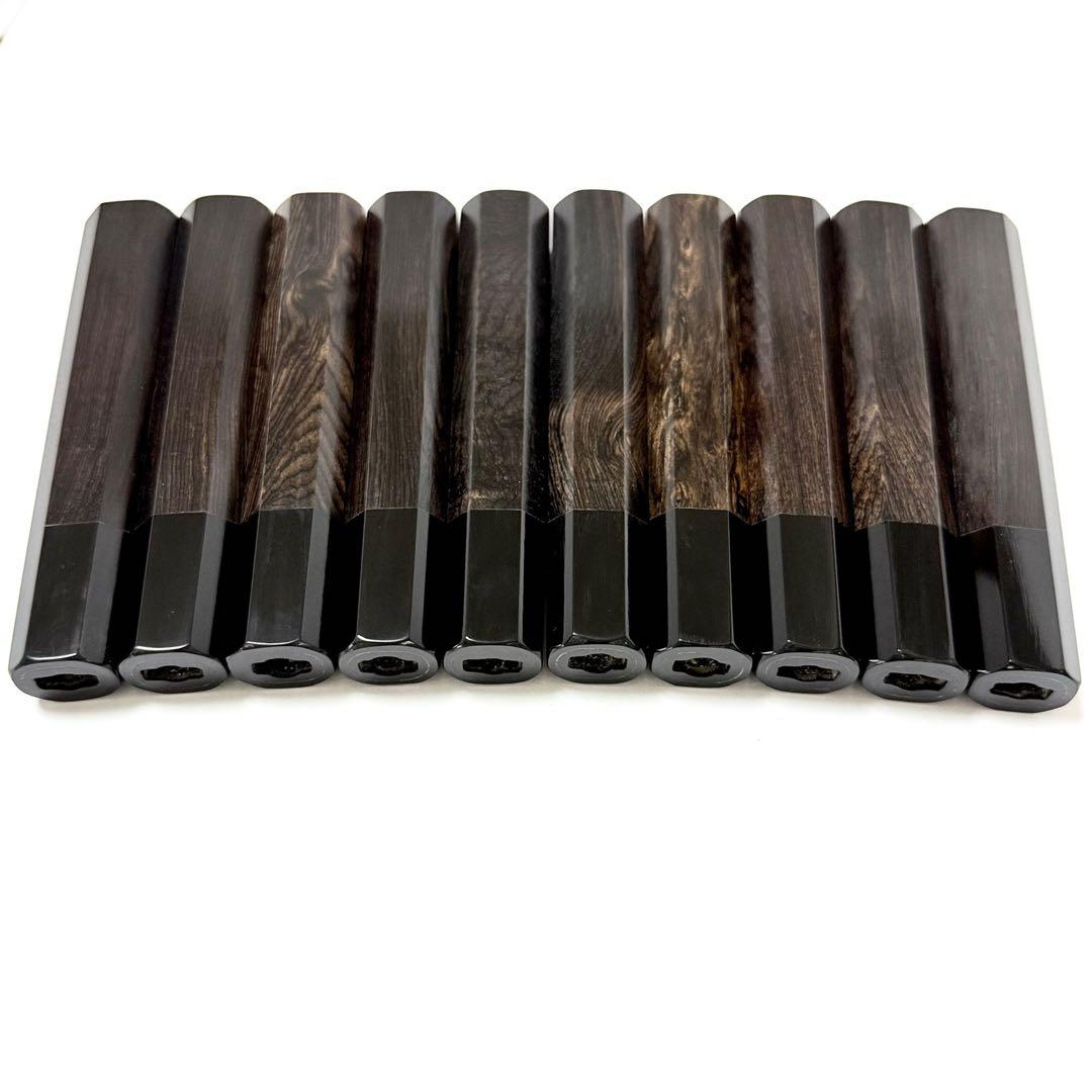 10本セット 黒水牛角 柳刃270 黒檀八角柄 柳刃9寸 手作り 包丁柄