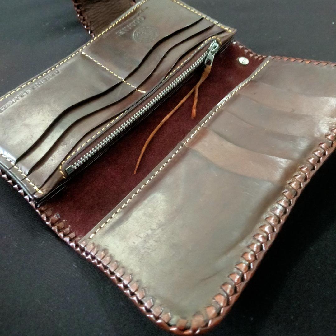 美品 GODANE ゴダン 長財布 クロコダイルレザー製 ターコイズコンチョ