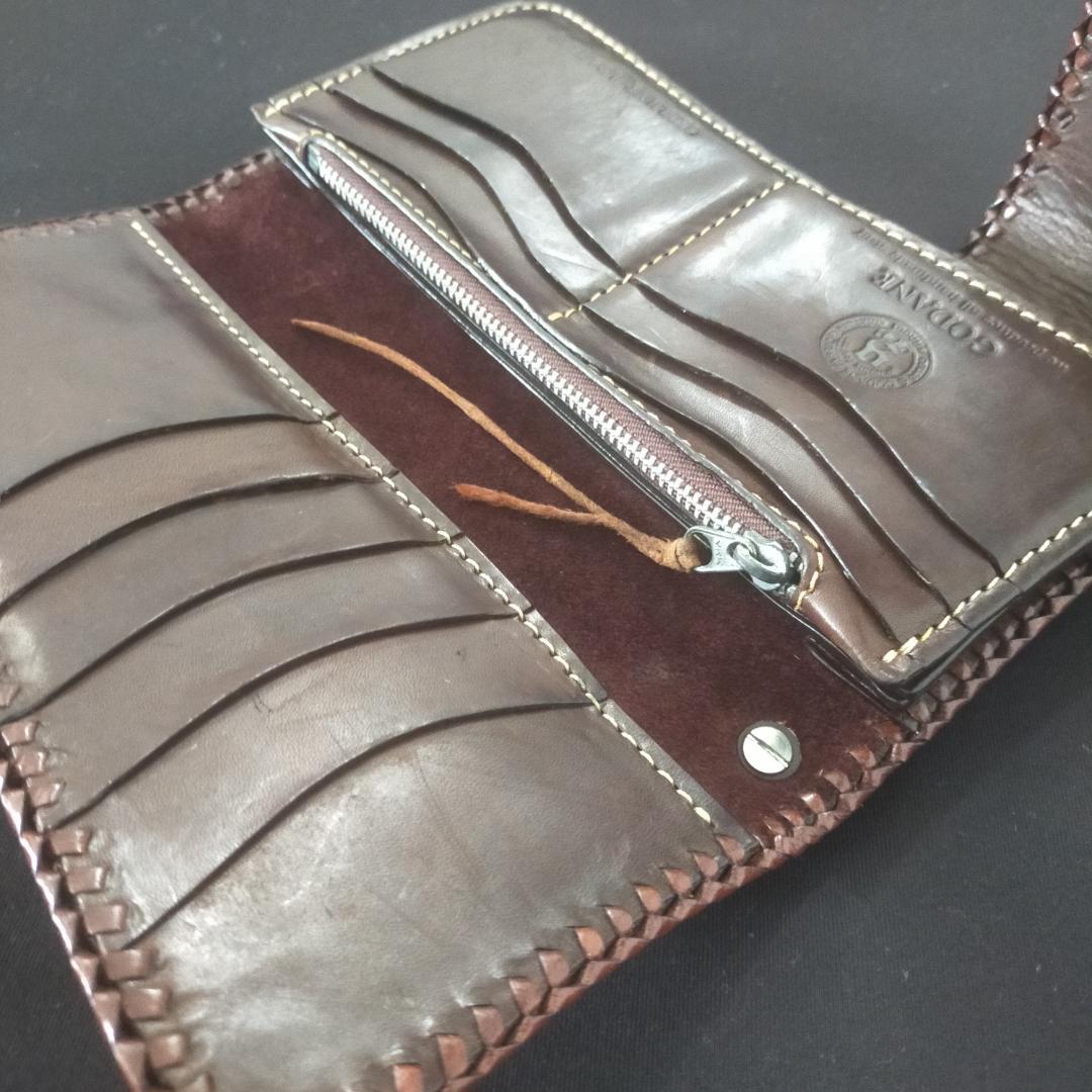 美品 GODANE ゴダン 長財布 クロコダイルレザー製 ターコイズコンチョ