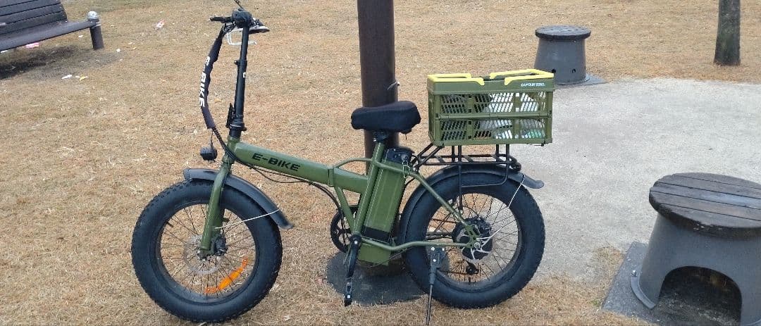 E-BIKE 式電動アシスト自転車 オリーブグリーン ジャンク品 即購入❌️
