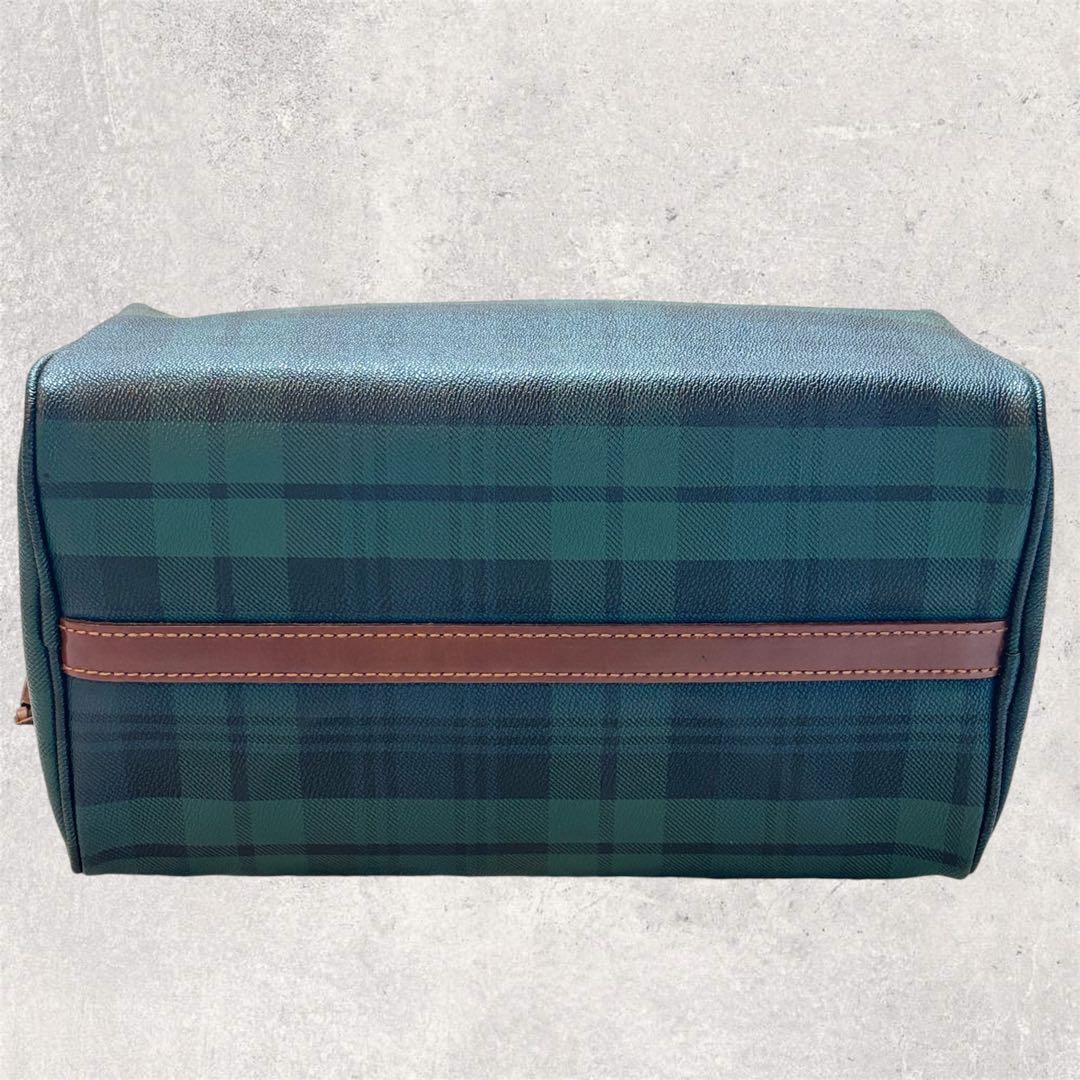 美品　ラルフローレン ミニボストンバッグ チェック柄　ユニセックス PVC