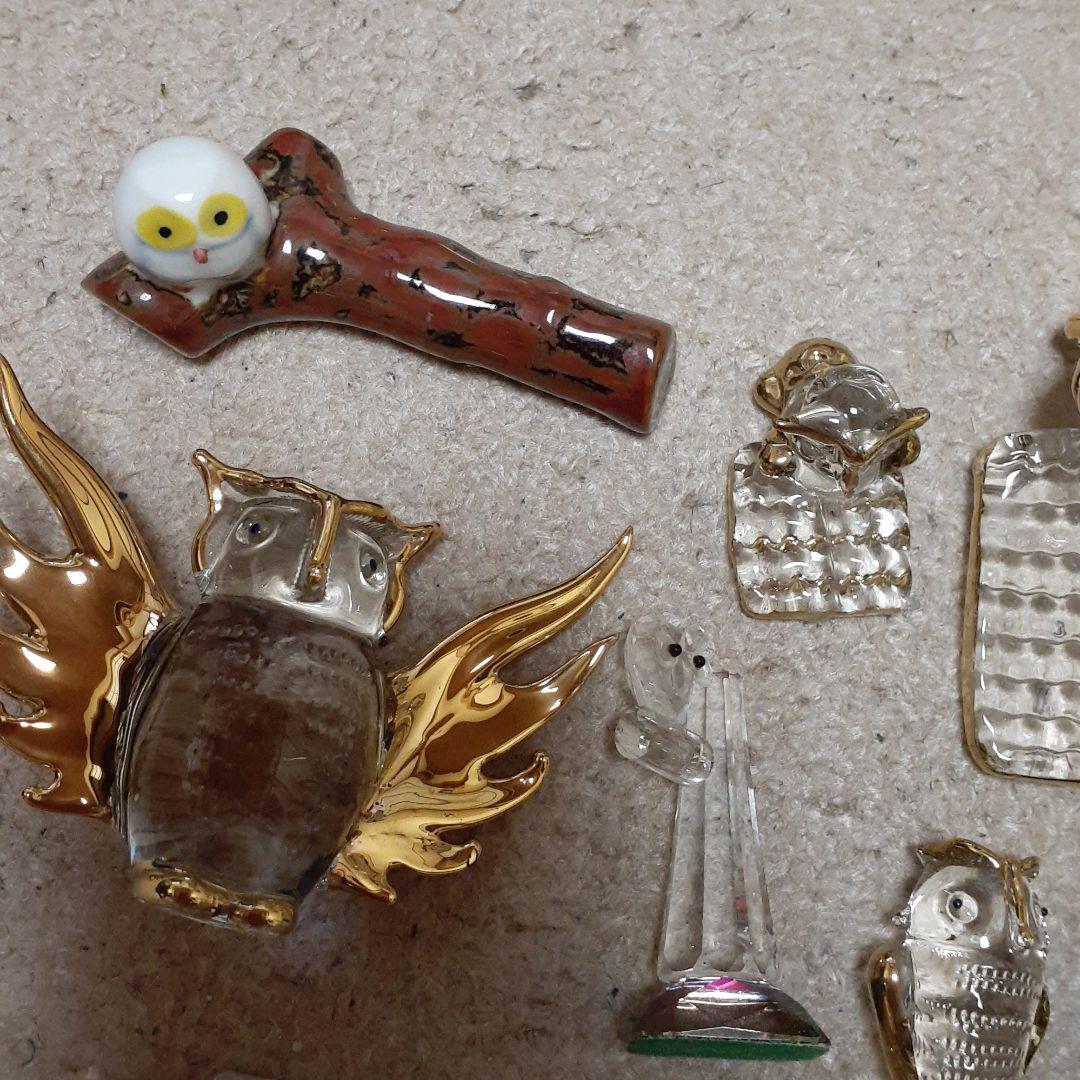 フクロウ置き物　たくさん