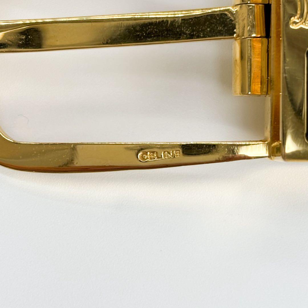 ♡美品♡ セリーヌ CELINE トリオンフ レザーベルト ブラック ゴールド