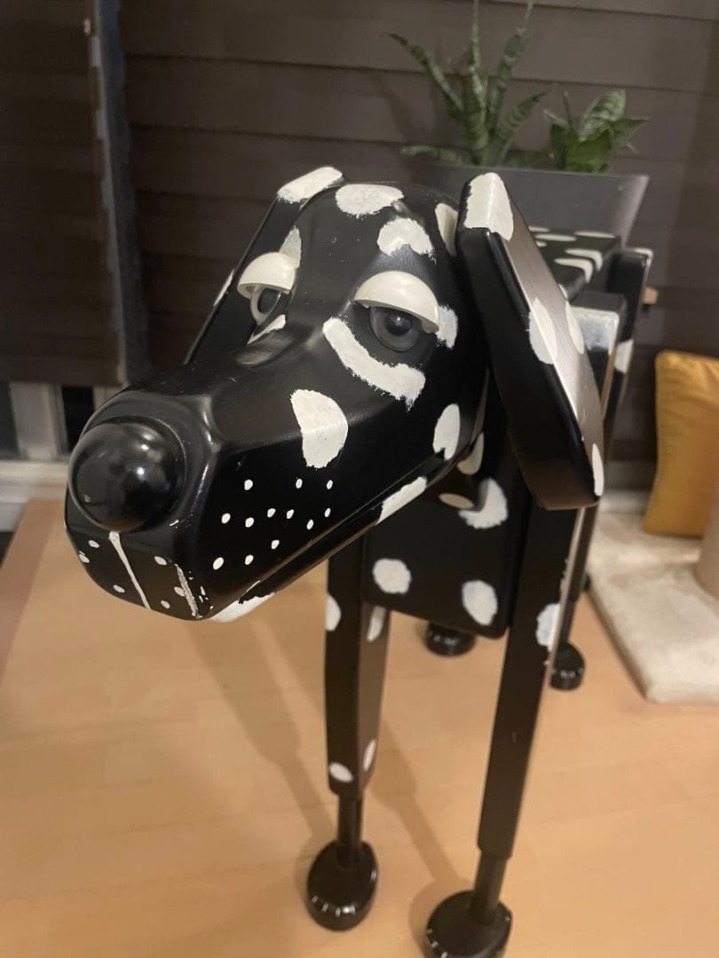 犬型サイドテーブル　ダルメシアン黒80×110×22