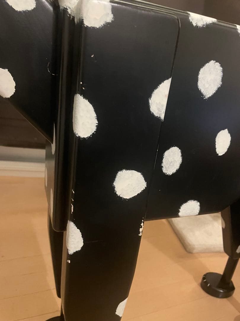 犬型サイドテーブル　ダルメシアン黒80×110×22