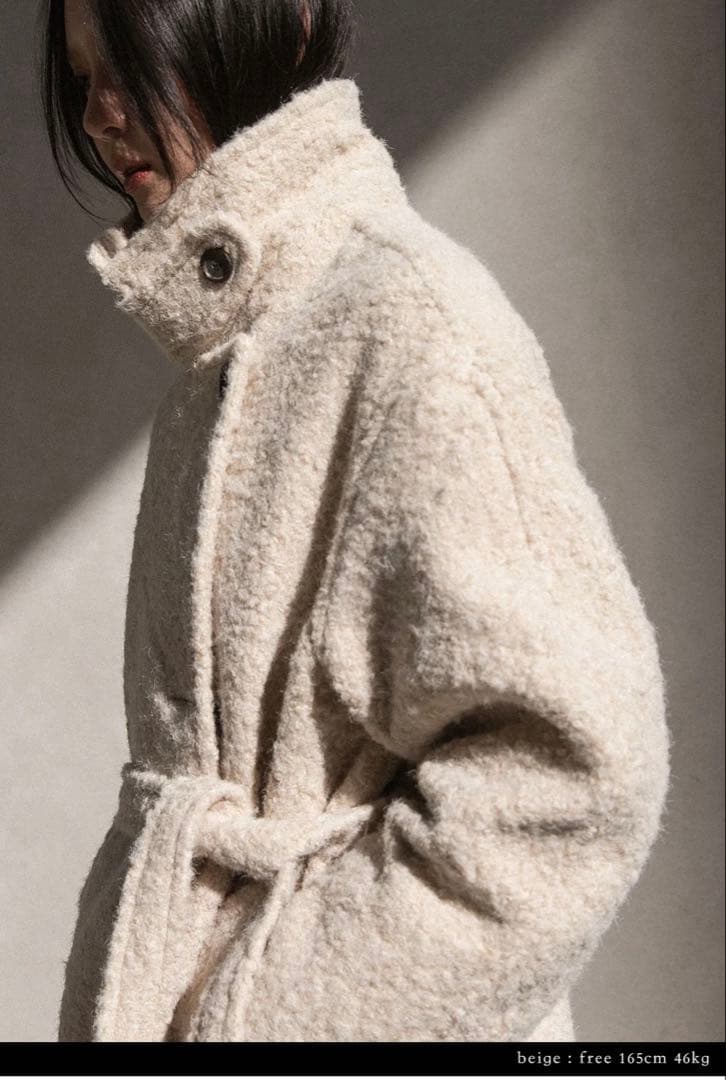 OHOTORO｜Boucle 2way Half Coat｜beige