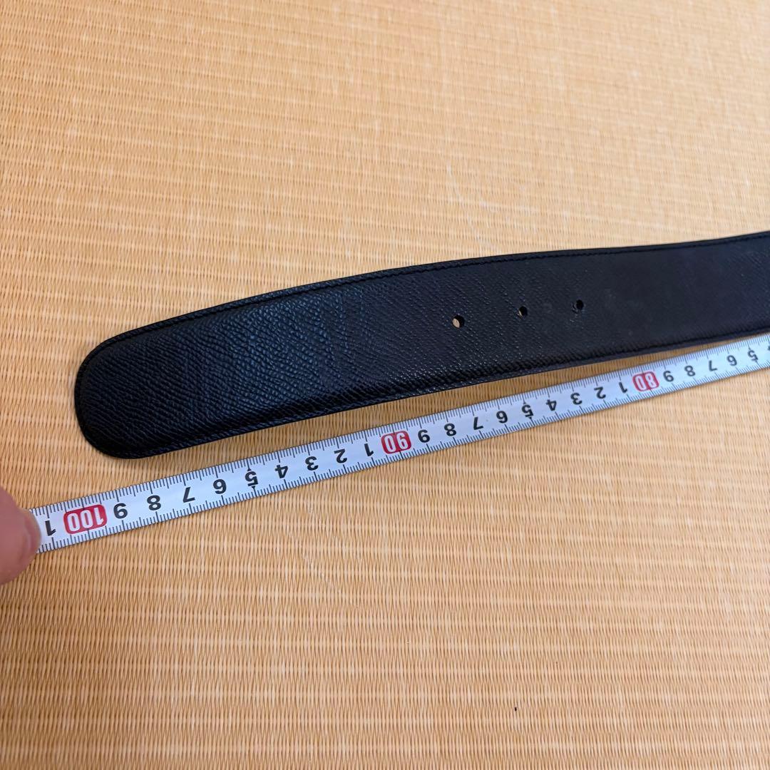 BULGARI ブラックレザーベルト　ブランド　ブルガリ　美品　サークルロゴ