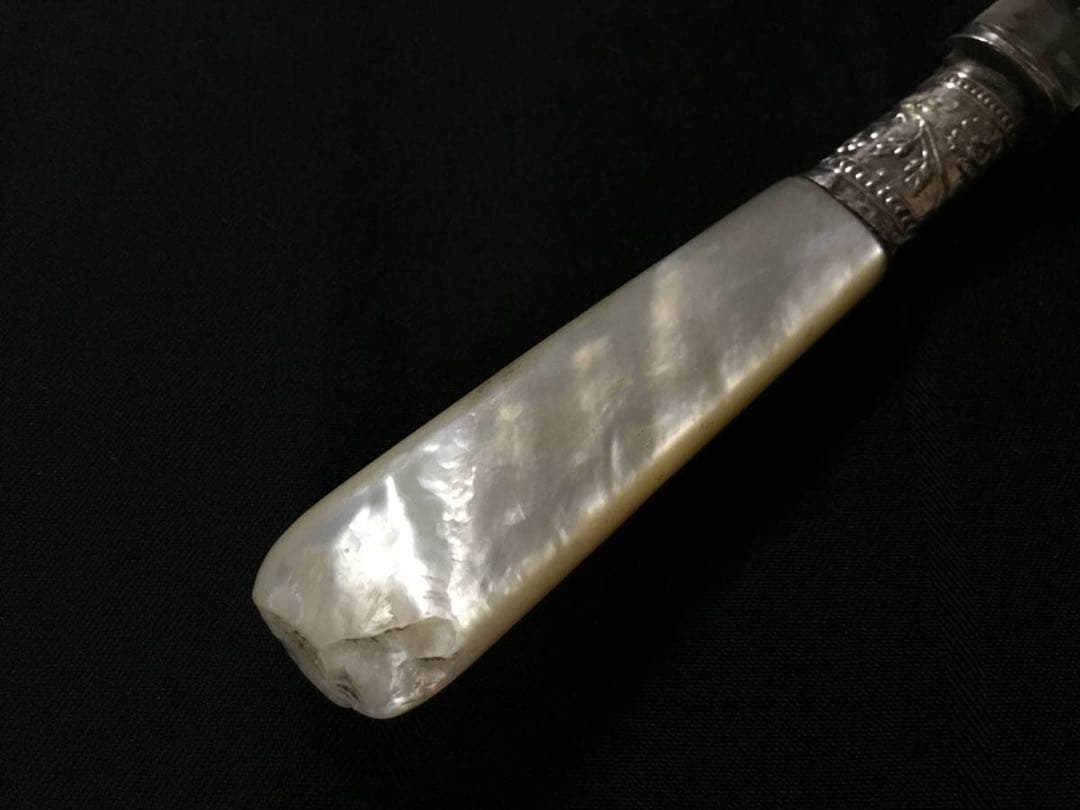 マザーオブパール◆カトラリー12本セット◆白牒貝 シルバープレート アンティーク