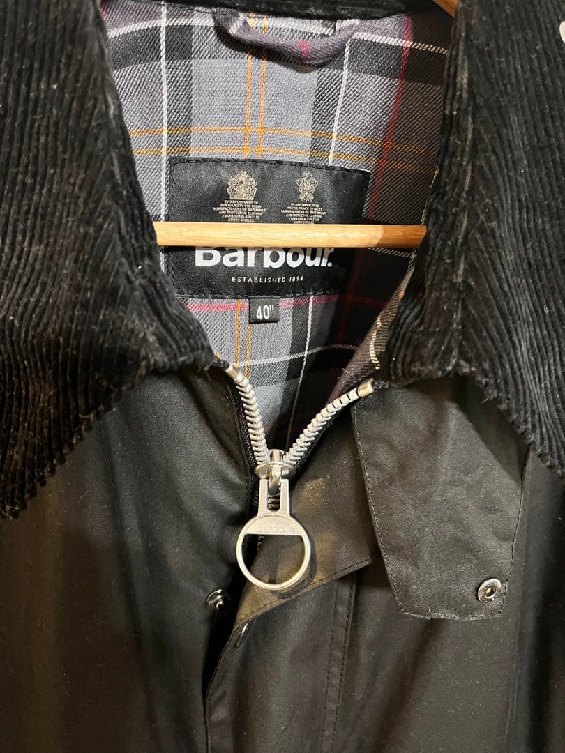美品　Barbour トランスポート ブラック サイズ40 WAX JACKET