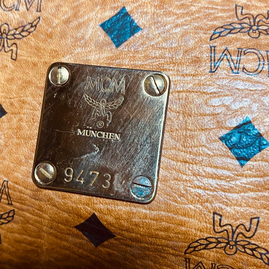 MCM 大容量 ボストンバッグ ブラウン モノグラム エムシーエム レザー