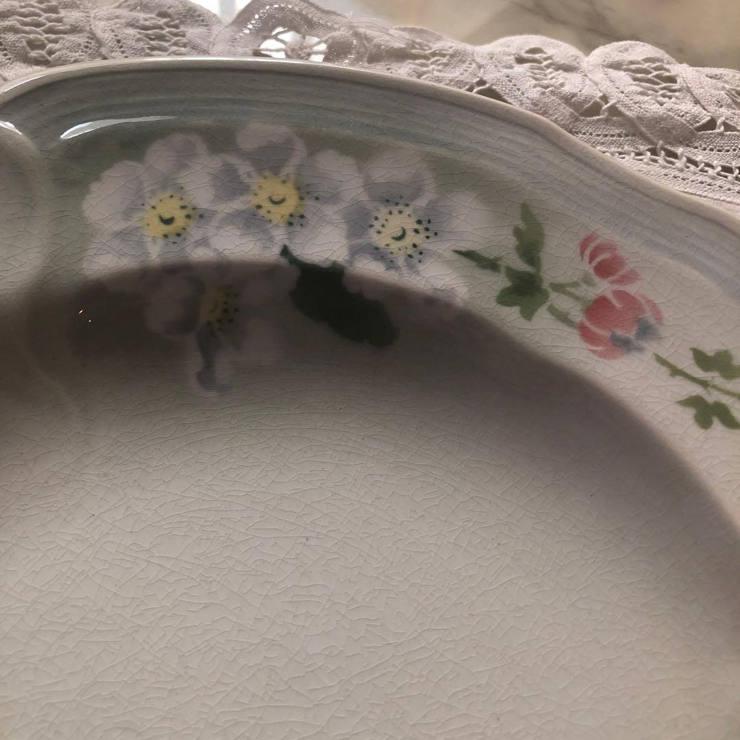 フランス　アンティーク　リュネヴィル　プレート　りんごの花