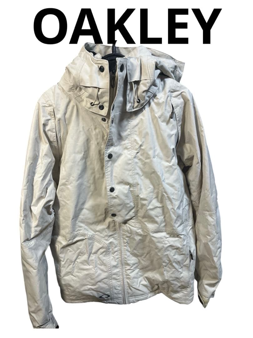 OAKLEY パールホワイトスノーボードウェア フード付き